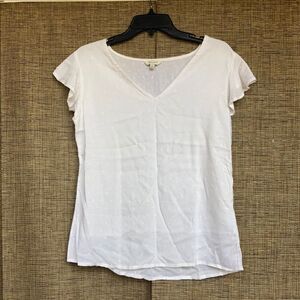 Sim and Sam lined rayon sleeveless top color white